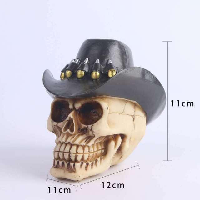 Skalle Resin Skelettarmé Figurin Halloween Dekoration | Veska bullet hatt