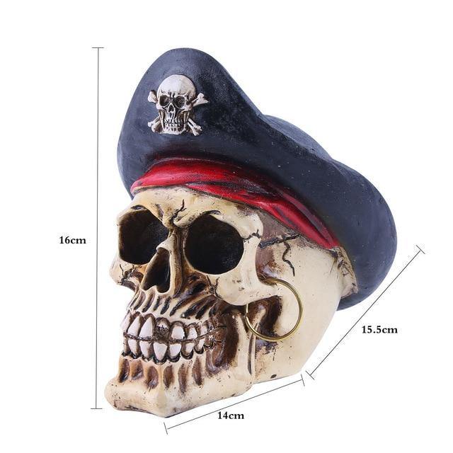 Skalle Resin Skelettarmé Figurin Halloween Dekoration | Veska svart hatt