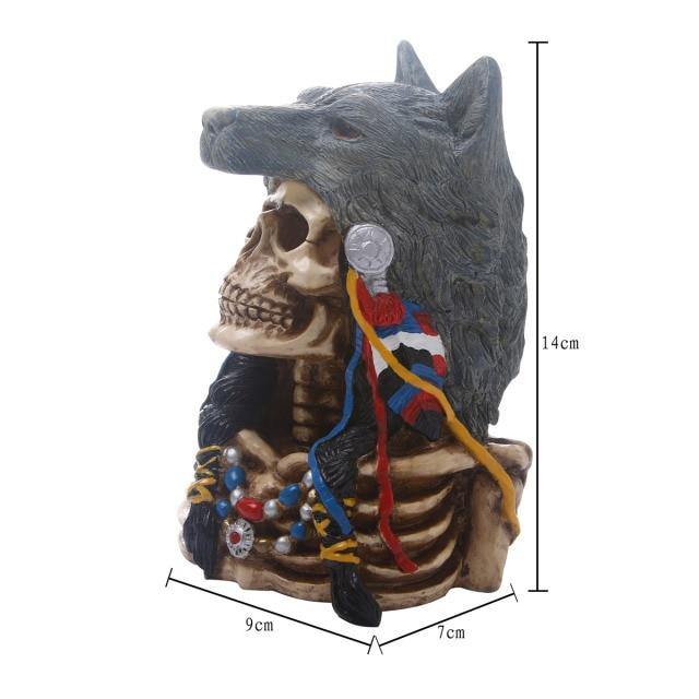 Skalle Resin Skelettarmé Figurin Halloween Dekoration | Veska varg
