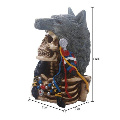 Skalle Resin Skelettarmé Figurin Halloween Dekoration | Veska varg