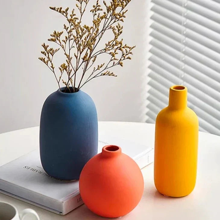 Skandinavisk keramikvase i minimalistisk stil | Elegant dekoration för ditt hem | Veska Komplett set