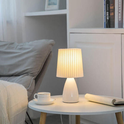 Skandinavisk retro bordslampa med vevad skärm och glasbas | Veska USB + 3-Färgs-Ljus Vit 220 V-240 V för Storbritannien Australien