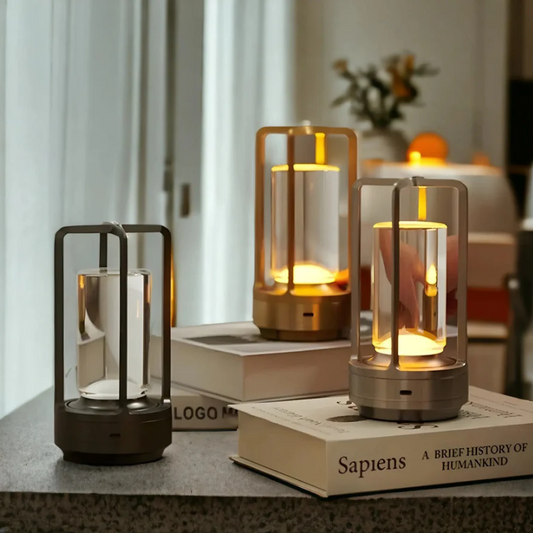Skandinavisk trådlös LED-bordslampa - NordicaGlow | Veska Silver