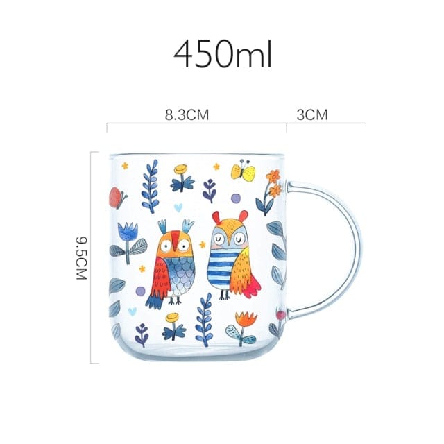 Skogdjur Glas Muggar | Veska Uggla 450 ml