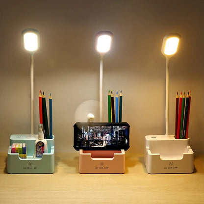 Skrivbordslampa med telefonhållare | Veska Vit Utan fläkt