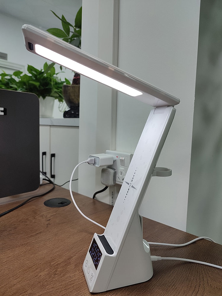 Skrivbordslampa med trådlös laddare | Veska Vit