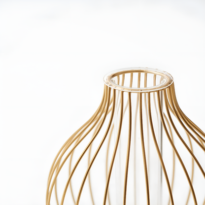 Slim metalram vases | Veska Guld 25 cm