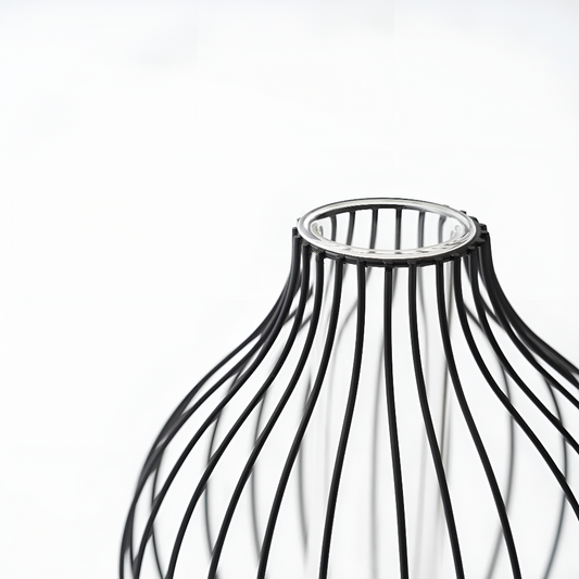 Slim metalram vases | Veska Svart 25 cm