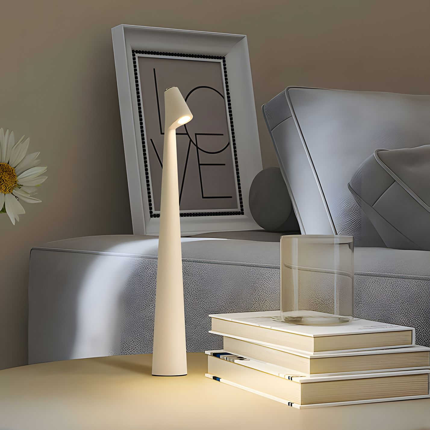 SlimLuxe - Trådlampa med justerbar ljusstyrka | Veska Vit