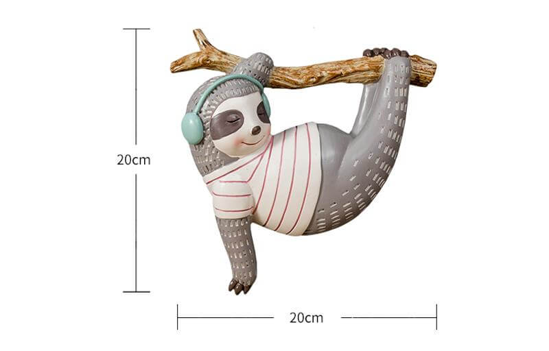 Sloth Djur Vägghängande Skulptur | Veska