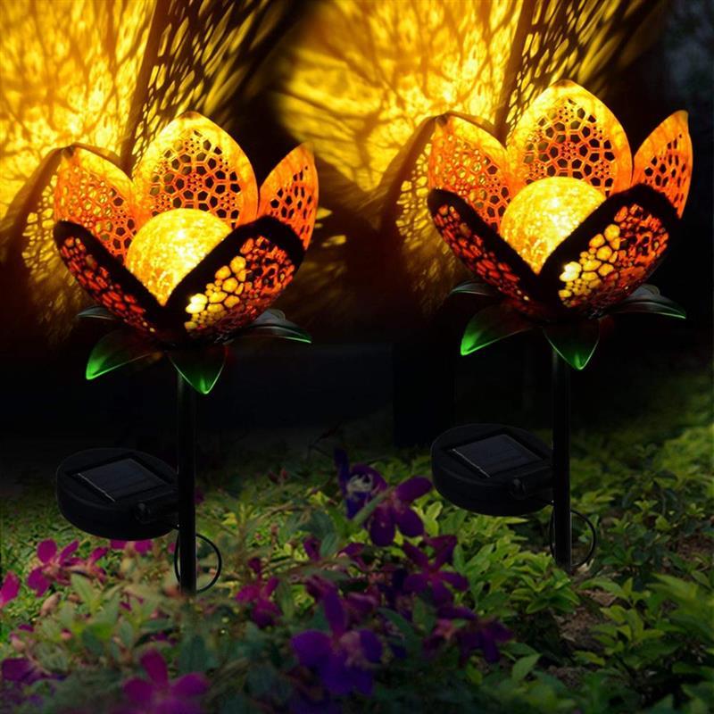 Solar Flower Crackle Garden Light | Veska