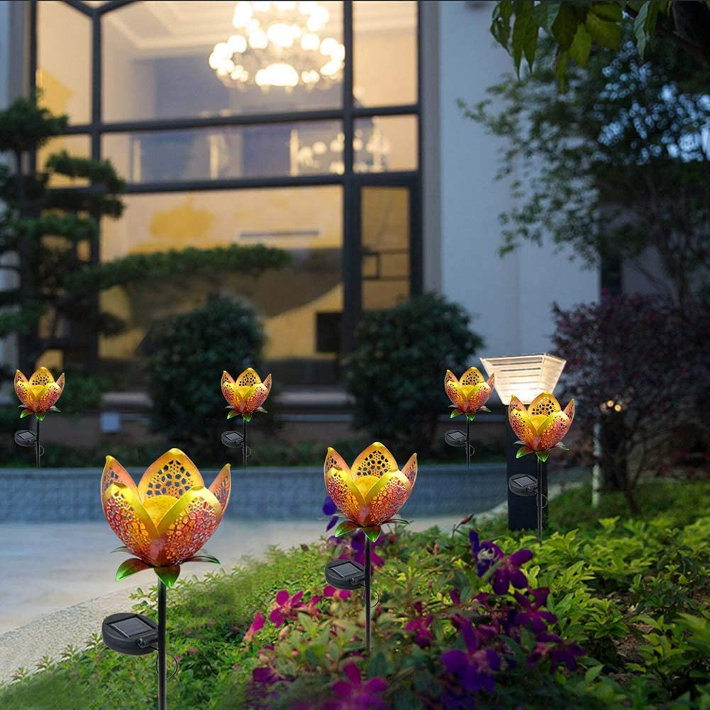 Solar Flower Crackle Garden Light | Veska