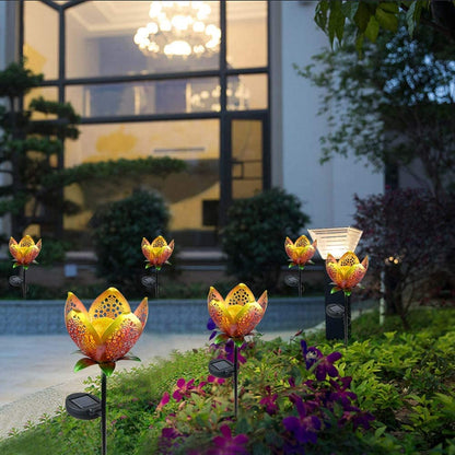 Solar Flower Crackle Garden Light | Veska