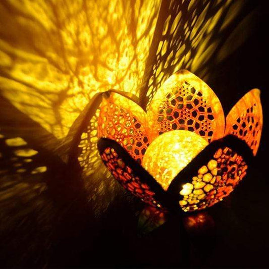 Solar Flower Crackle Garden Light | Veska