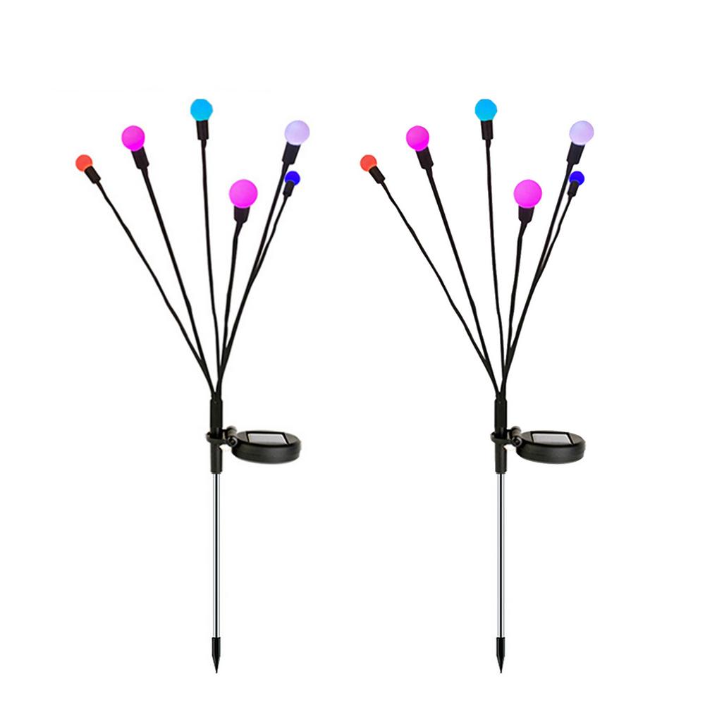 Solar Reed Vattentåliga Fiber Patiolampor | Veska 2 st Firefly RGB