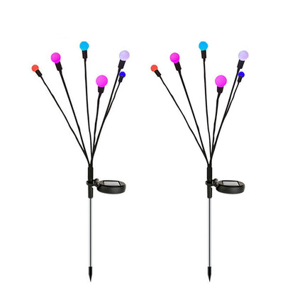 Solar Reed Vattentåliga Fiber Patiolampor | Veska 2 st Firefly RGB