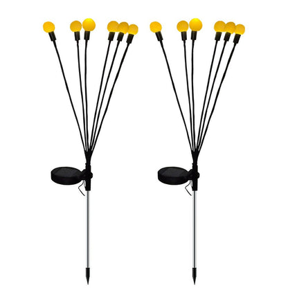 Solar Reed Vattentåliga Fiber Patiolampor | Veska 2st Firefly Varm