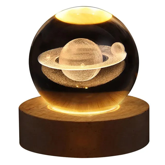 Solar-System Bordslampa – LED-lampa med planetdesign för vardagsrum | Veska Saturnus