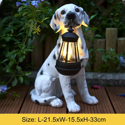 Solenergidriven utomhusharresin hundstaty lampa | Veska Dalmantiner