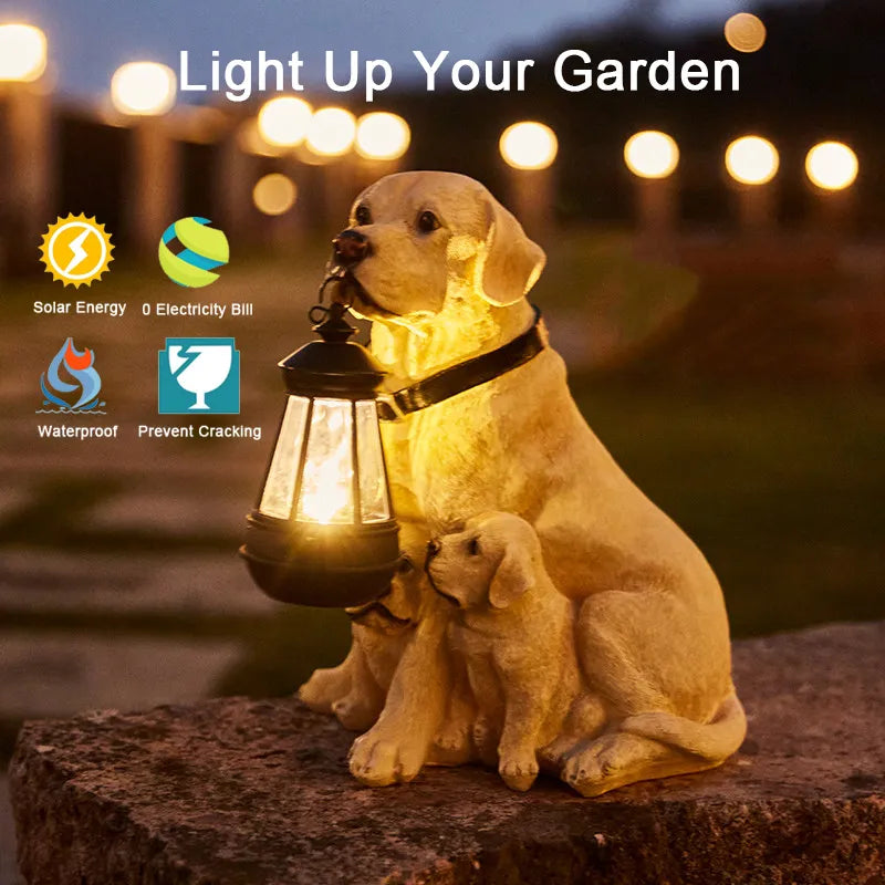 Solenergidriven utomhusharresin hundstaty lampa | Veska