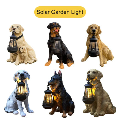 Solenergidriven utomhusharresin hundstaty lampa | Veska