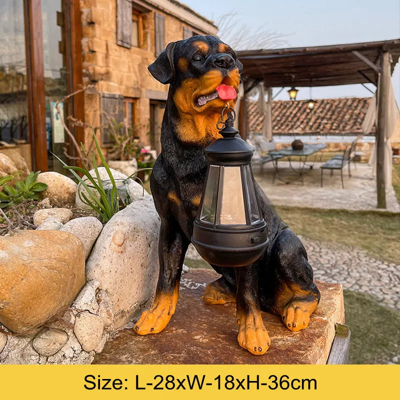Solenergidriven utomhusharresin hundstaty lampa | Veska