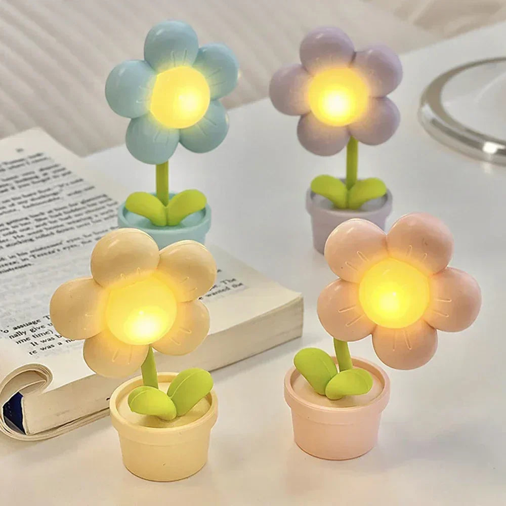 Söt blommig nattlampa för barn – LED-bordslampa i blommönster för barnrummet | Veska