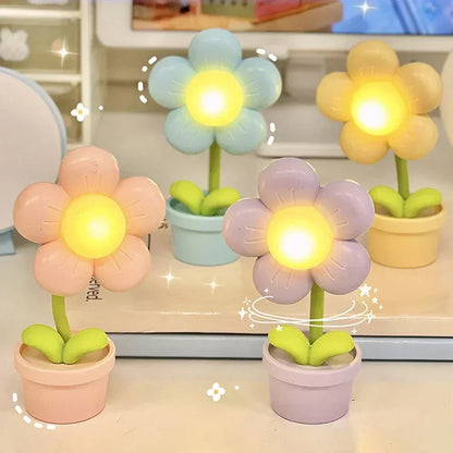 Söt blommig nattlampa för barn – LED-bordslampa i blommönster för barnrummet | Veska