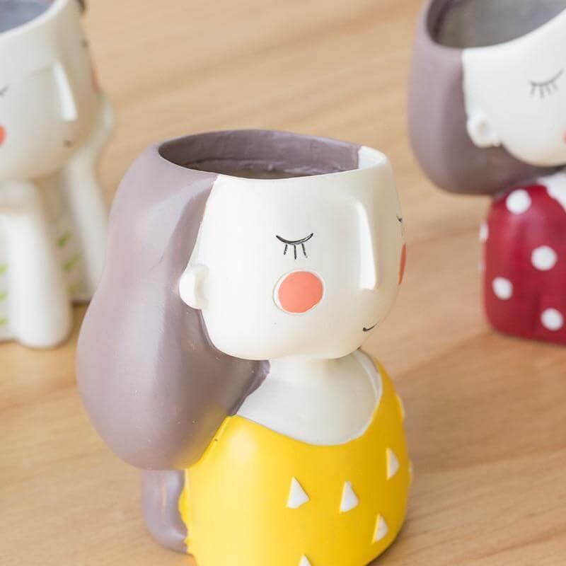 Söt Flicka Blomkruka Heminredning Vasen | Veska