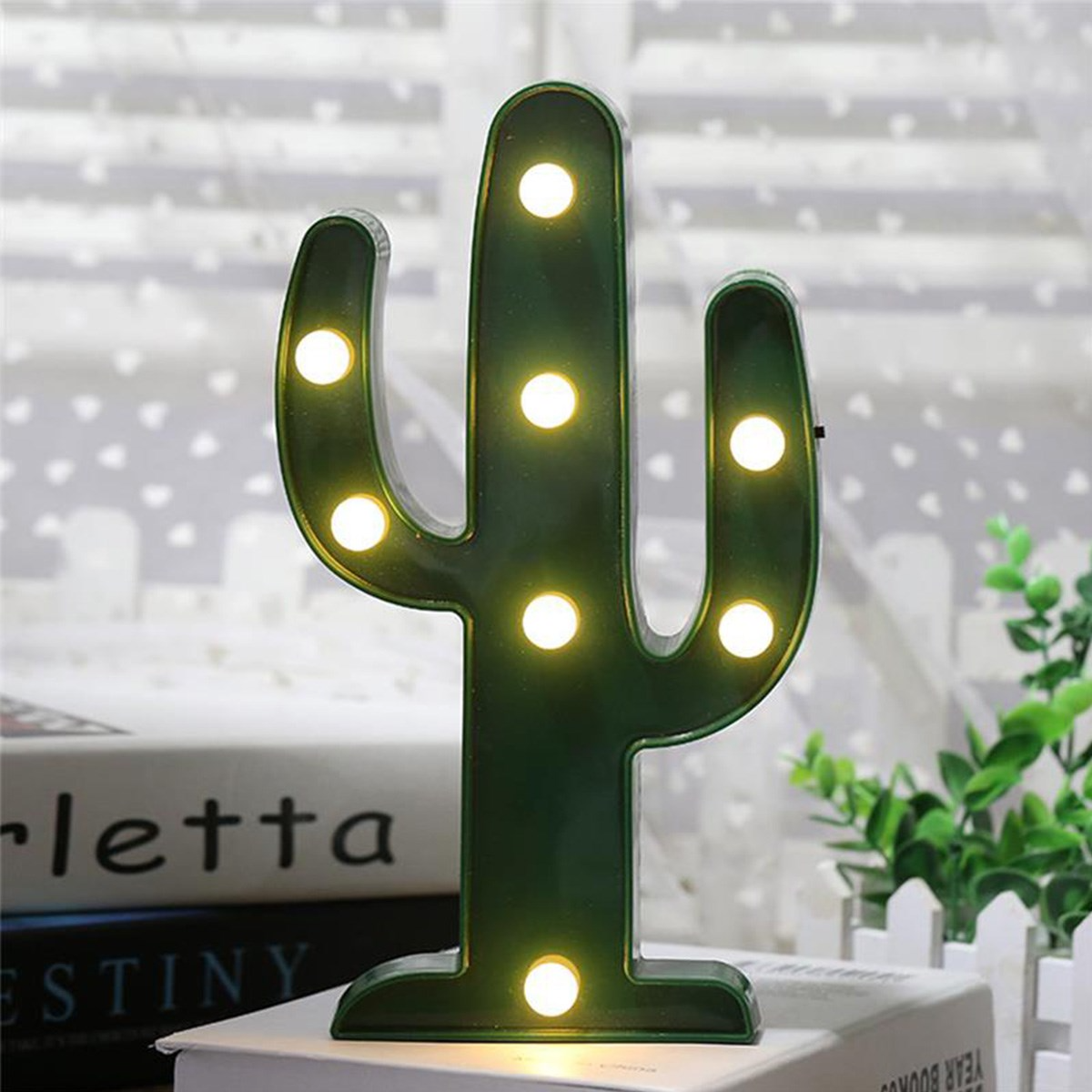 Söt kaktus natt LED-lampor | Veska
