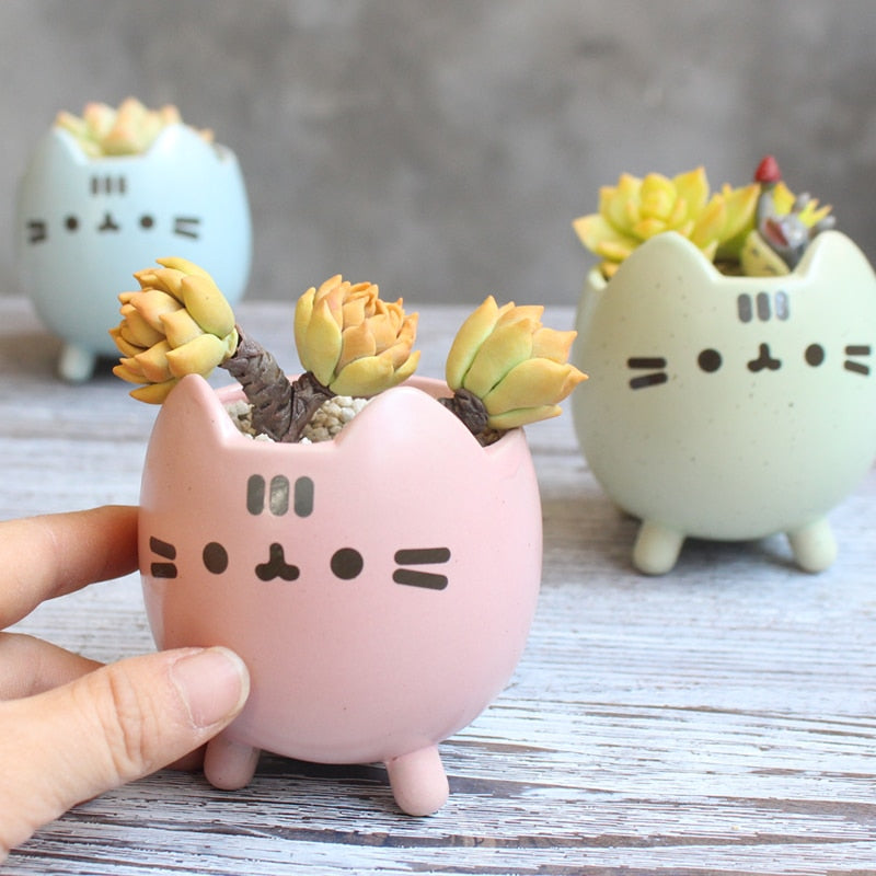 Söt katt succulent växtkruka | Veska