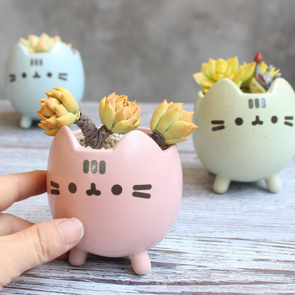 Söt katt succulent växtkruka | Veska