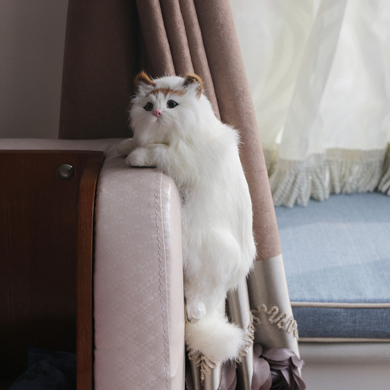 Söt Plysch Katt Hemma Skrivbord Figur Dekor | Veska