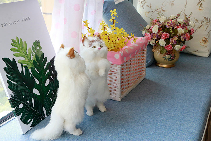 Söt Plysch Katt Hemma Skrivbord Figur Dekor | Veska
