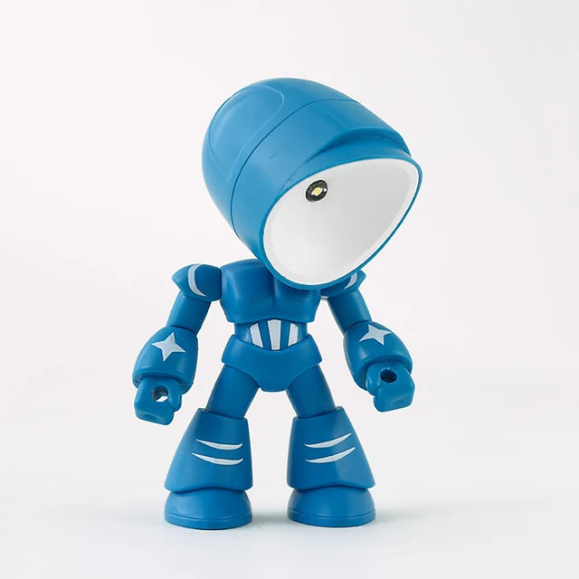 Söt Robot Bordslampa – Kreativ LED Lampa för Barnrum och Skrivbord | Veska Robot Blå