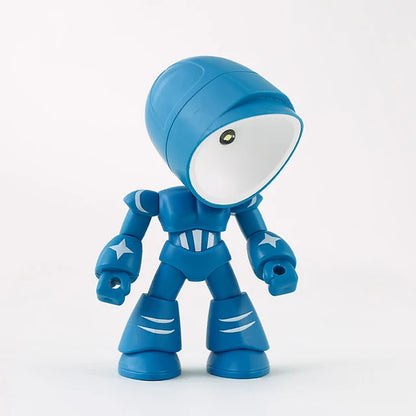 Söt Robot Bordslampa – Kreativ LED Lampa för Barnrum och Skrivbord | Veska Robot Blå