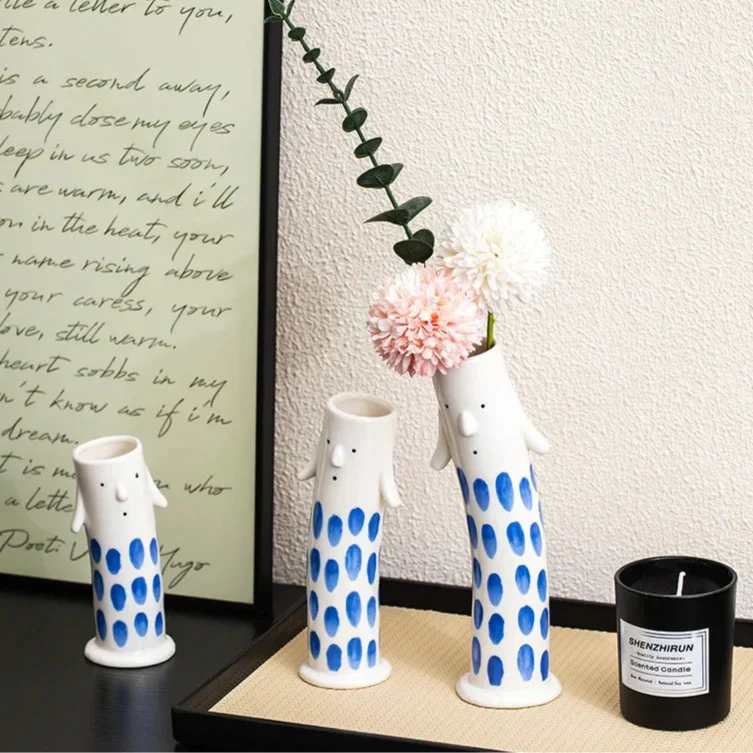 Söt tecknad figur keramikvase | Veska
