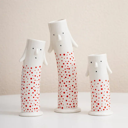 Söt tecknad figur keramikvase | Veska Röd set