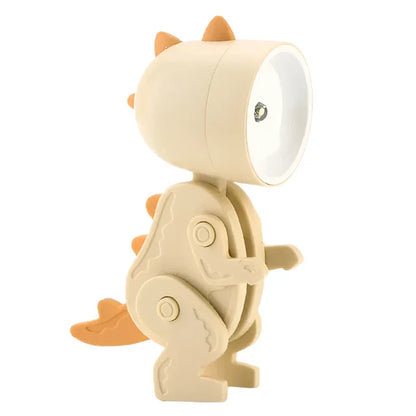 Söta dinosaurie LED-bordslampor – Justerbara djurfigurer nattlampor för barn | Veska Beige dinosaur