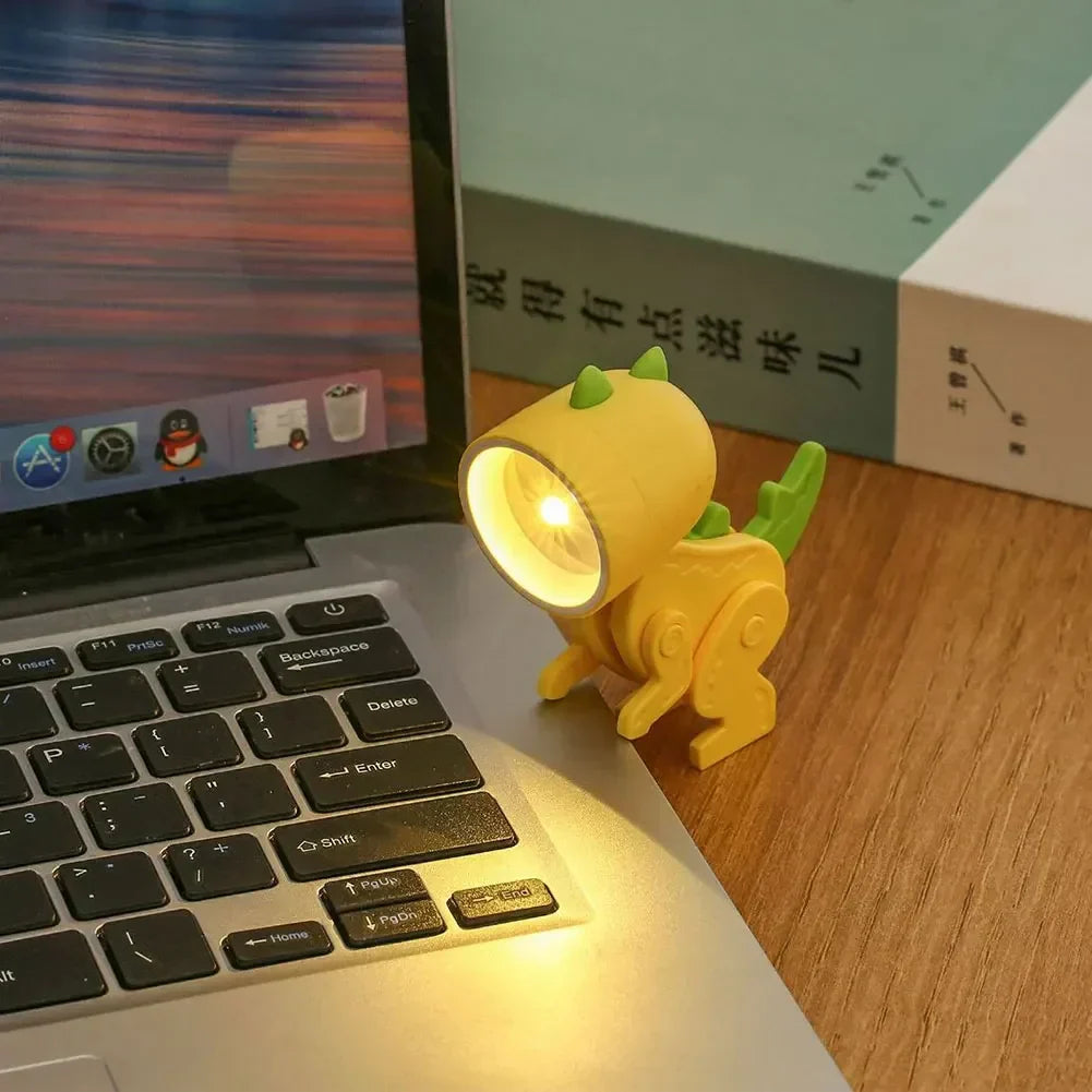 Söta dinosaurie LED-bordslampor – Justerbara djurfigurer nattlampor för barn | Veska