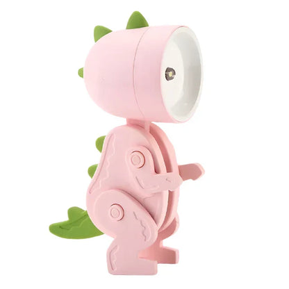 Söta dinosaurie LED-bordslampor – Justerbara djurfigurer nattlampor för barn | Veska Rosa dinosaurie