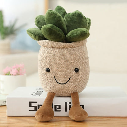 Söta växtplyschleksaker | Veska khaki succulenter