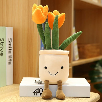 Söta växtplyschleksaker | Veska orange Tulip