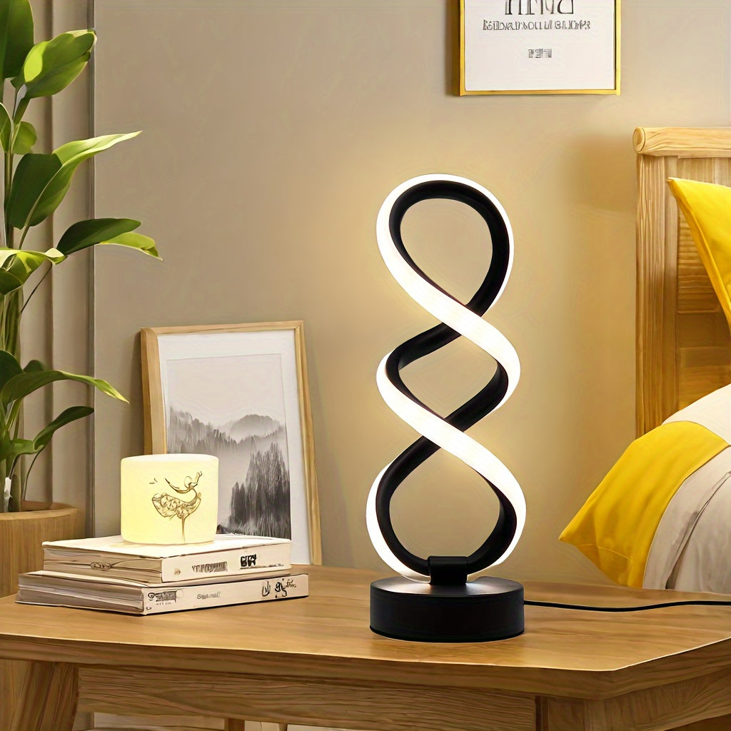 SpiraLux - Elegant Spiral Table Lamp with Color Choice Veska