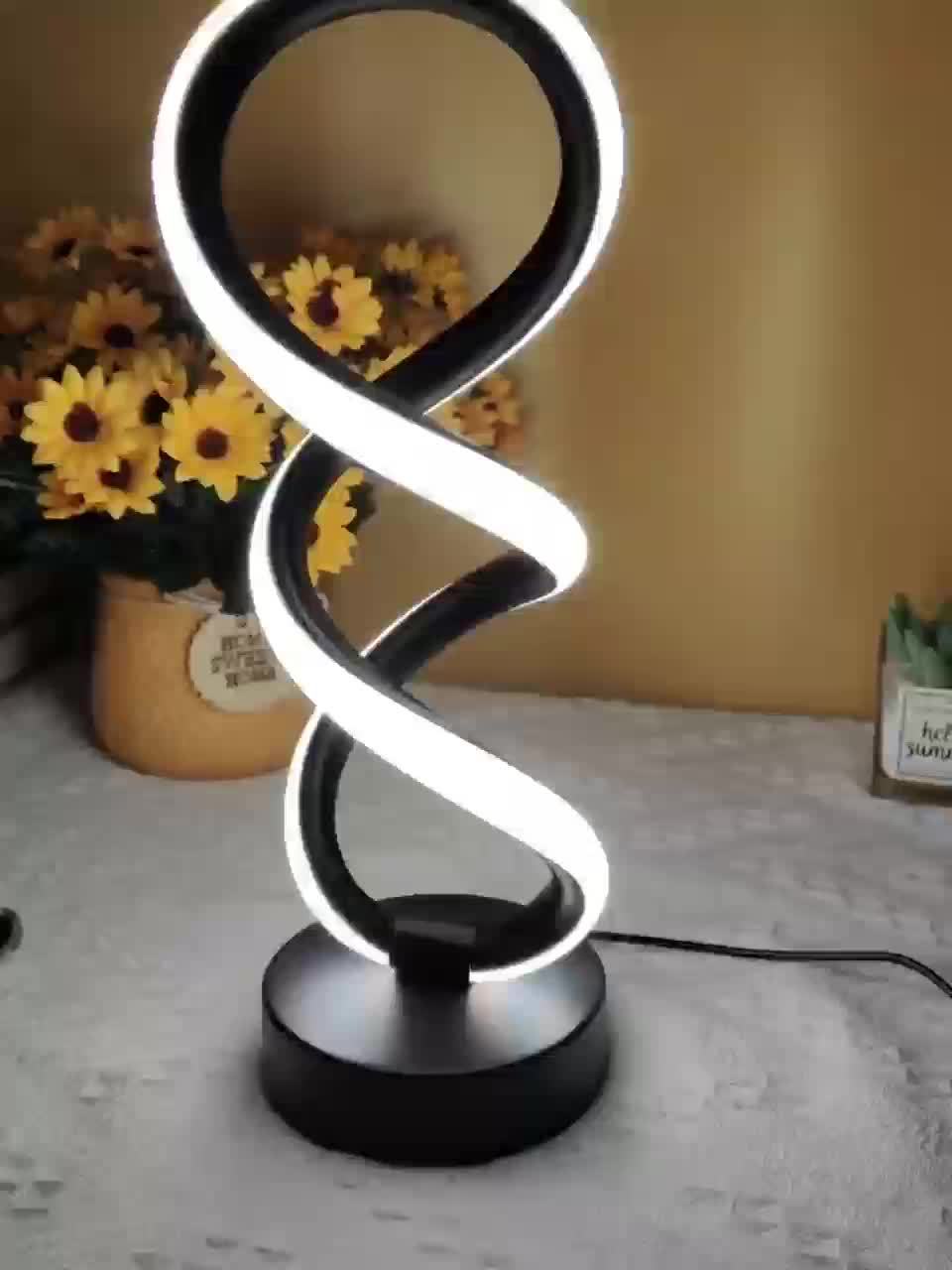 SpiraLux - Elegant Spiral Table Lamp with Color Choice Veska