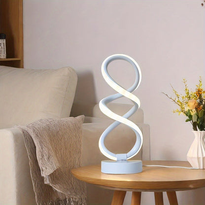 SpiraLux - Elegant Spiral Table Lamp with Color Choice Veska Vit