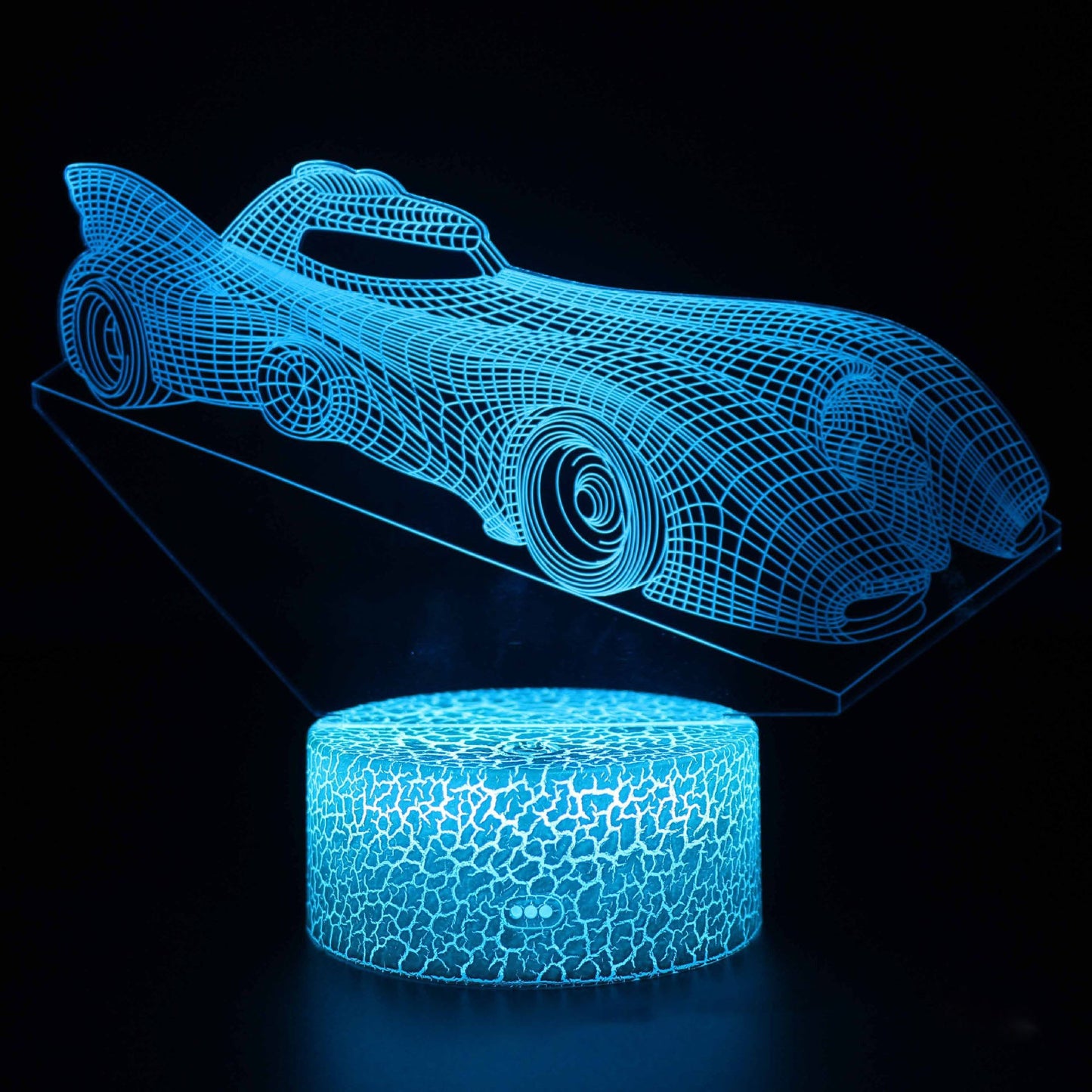 Sportbil serie 3d nattlampa LED stereo ljus illusion lampa USB sängbordslampa modelleringslampa dimmer | Veska Crack bas: touch 16 färg timing fjärrkontroll (ny) MY-121