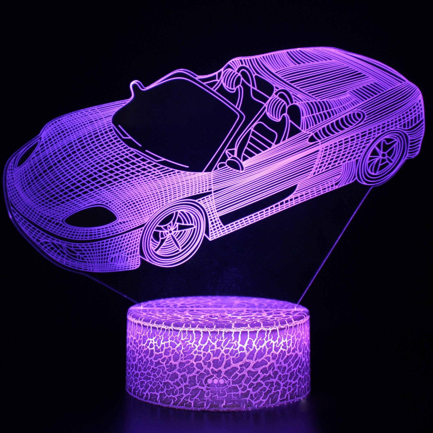 Sportbil serie 3d nattlampa LED stereo ljus illusion lampa USB sängbordslampa modelleringslampa dimmer | Veska Crack bas: touch 16 färg timing fjärrkontroll (ny) MY-949