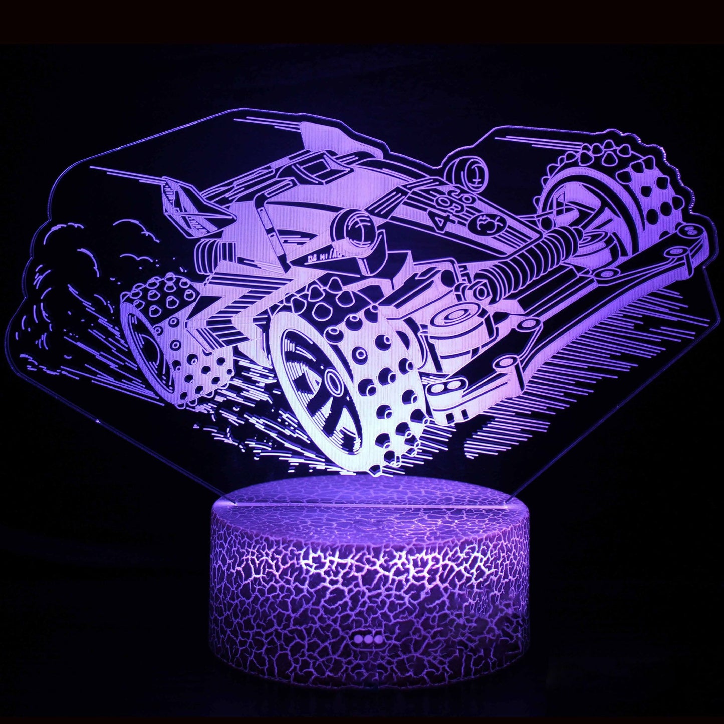 Sportbil serie 3d nattlampa LED stereo ljus illusion lampa USB sängbordslampa modelleringslampa dimmer | Veska Crack bas: touch 16 färg timing fjärrkontroll (ny) MY-2278