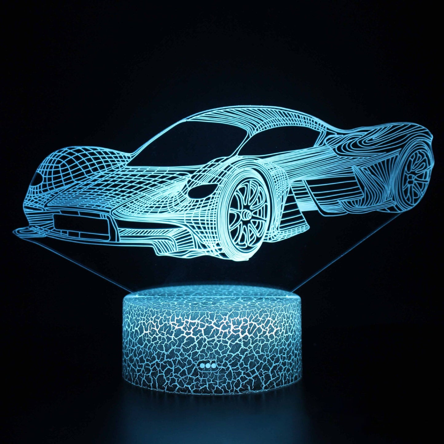 Sportbil serie 3d nattlampa LED stereo ljus illusion lampa USB sängbordslampa modelleringslampa dimmer | Veska Crack bas: touch 16 färg timing fjärrkontroll (ny) MY-1251